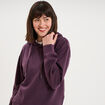 Sweat hoodie manches longues &agrave; capuche violet fonc&eacute; femme