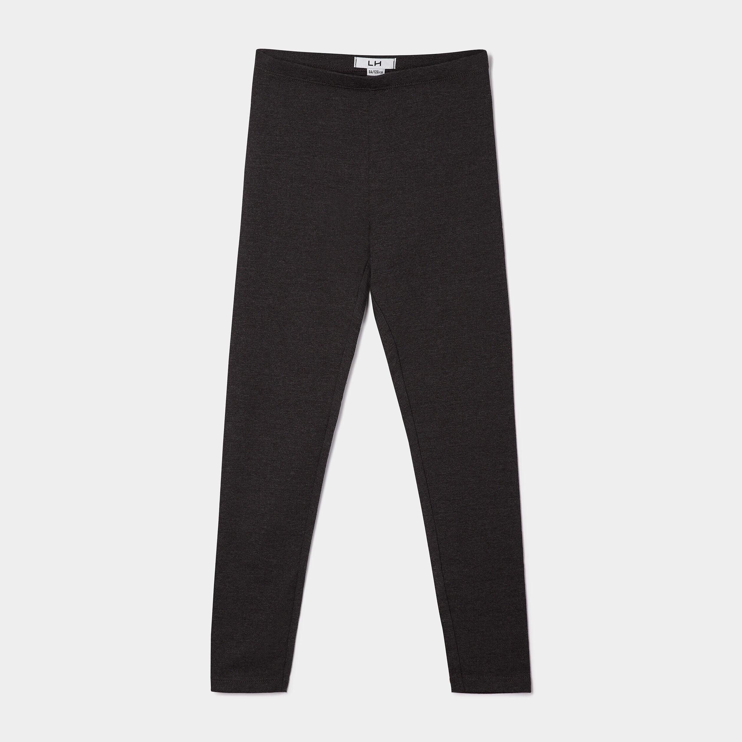 Legging long coton taille élastiquée gris foncé fille LH