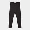 Legging long coton taille &eacute;lastiqu&eacute;e gris fonc&eacute; fille