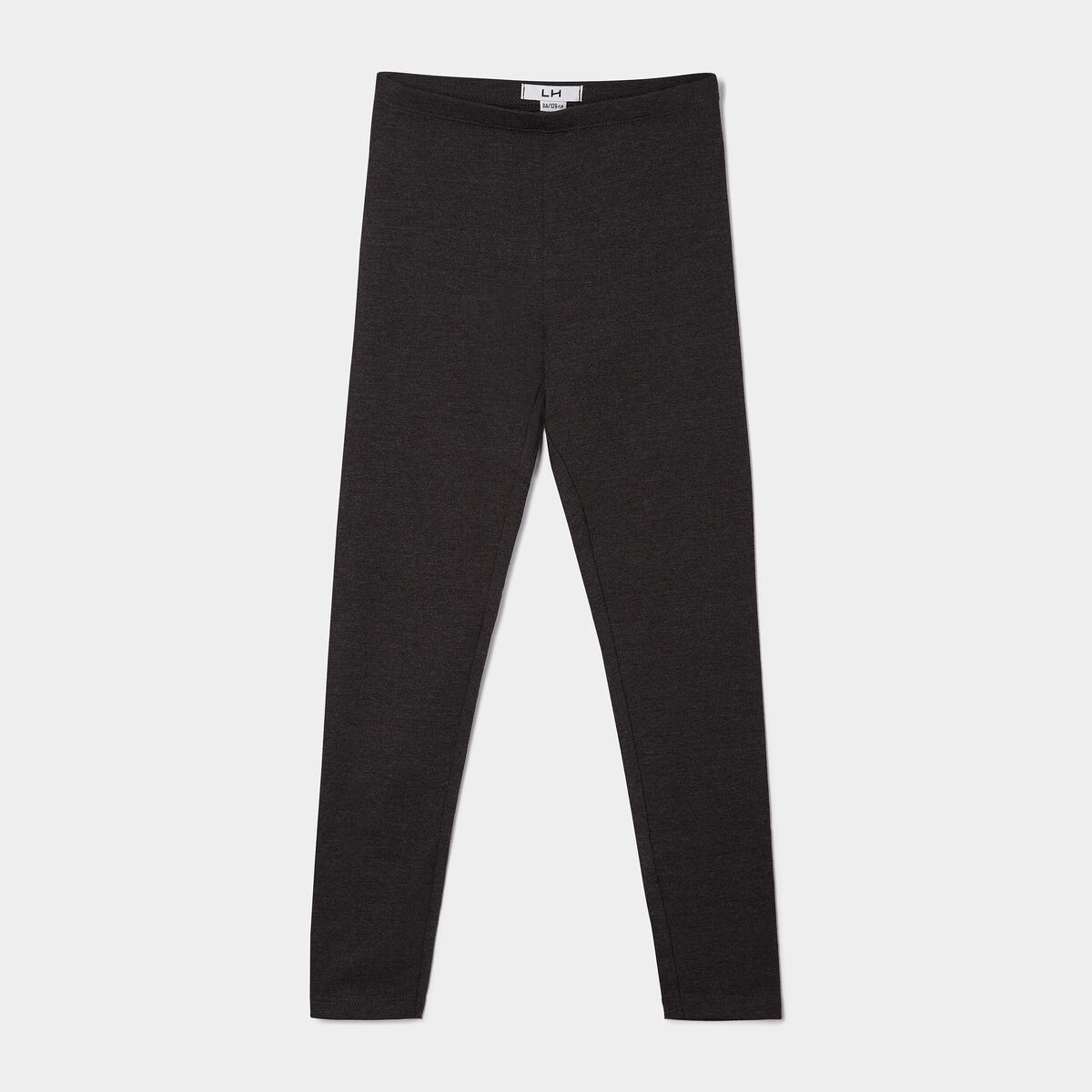 Legging long coton taille &eacute;lastiqu&eacute;e gris fonc&eacute; fille
