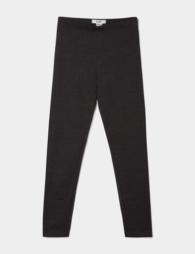 Legging long coton taille élastiquée gris foncé fille