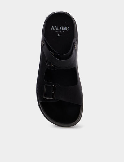 Sandales avec boucles noir homme