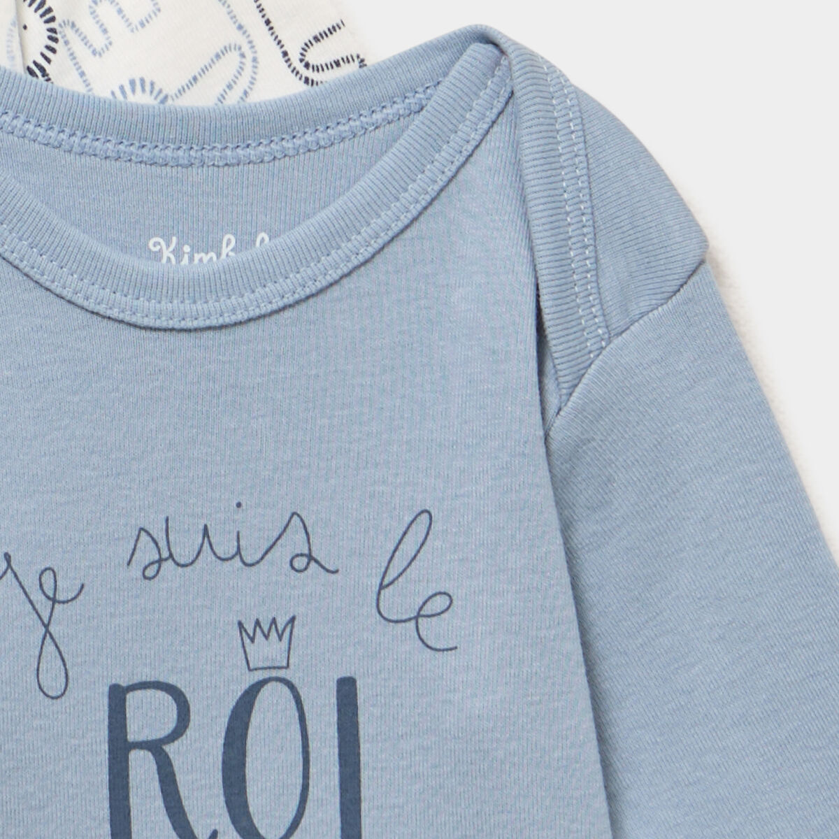 Lot 3 bodies US coton manches longues bleu b&eacute;b&eacute;