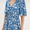 Robe courte taille &eacute;lastiqu&eacute;e bleu marine femme