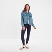 Legging long taille haute bleu marine femme