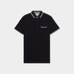 Polo piqu&eacute; manches courtes coton noir homme