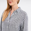 Chemise oversize lin mélangé bleu marine femme