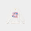Sweat col rond manches longues Stitch blanc fille