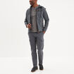 T-shirt col tunisien 1 poche Trappeur gris foncé homme