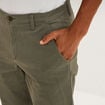 Pantalon chino droit stretch vert kaki homme