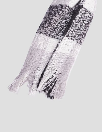 Écharpe à franges gris femme