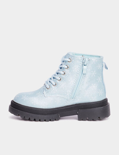 Bottines à lacets Reine des neiges bleu fille