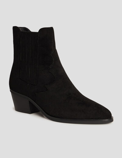 Bottines santiags à talons noir femme