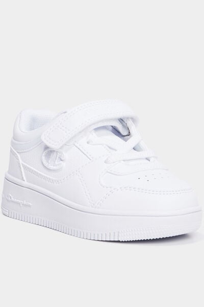 Baskets &agrave; scratchs Champion RD18 LOW blanc gar&ccedil;on