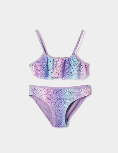 Maillot de bain 2 pièces parme fille