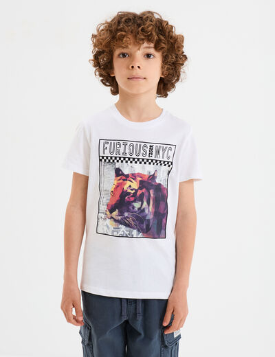T-shirt manches courtes coton blanc garçon