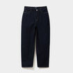 Jean balloon taille haute cropped coton denim brut femme