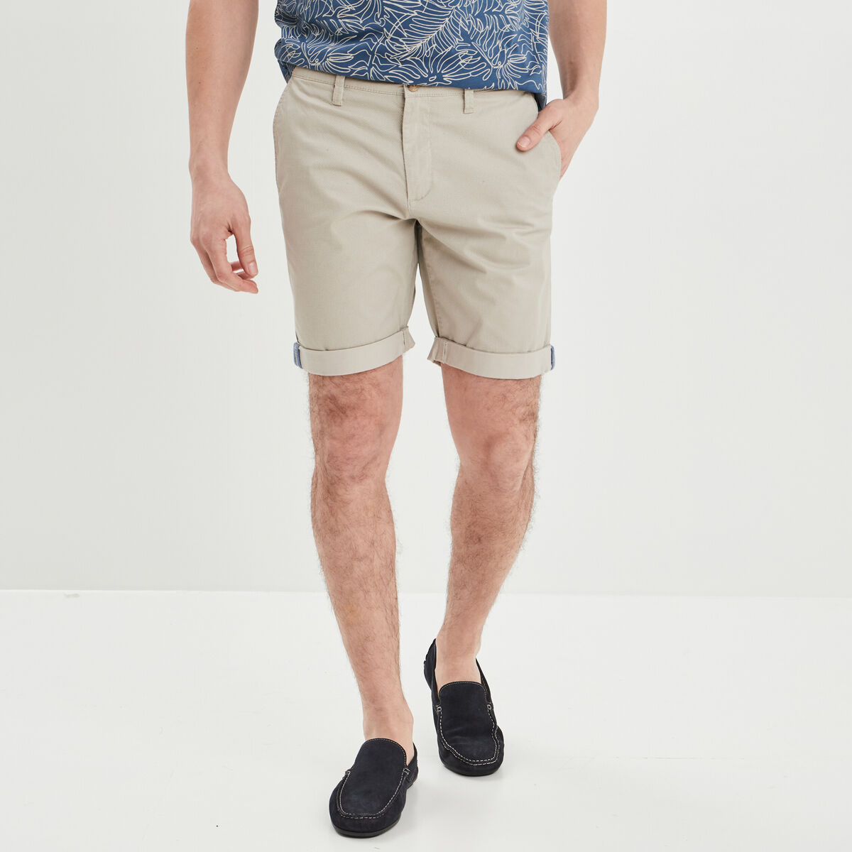 Bermuda chino droit Creeks beige homme