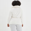 Peignoir court col châle laine mouton blanc femme grande taille