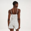 Ensemble pyjama short et d&eacute;bardeur ecru femme