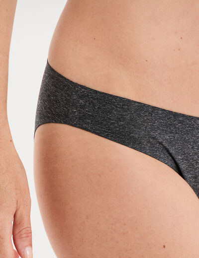 Culotte microfibre sans coutures gris femme