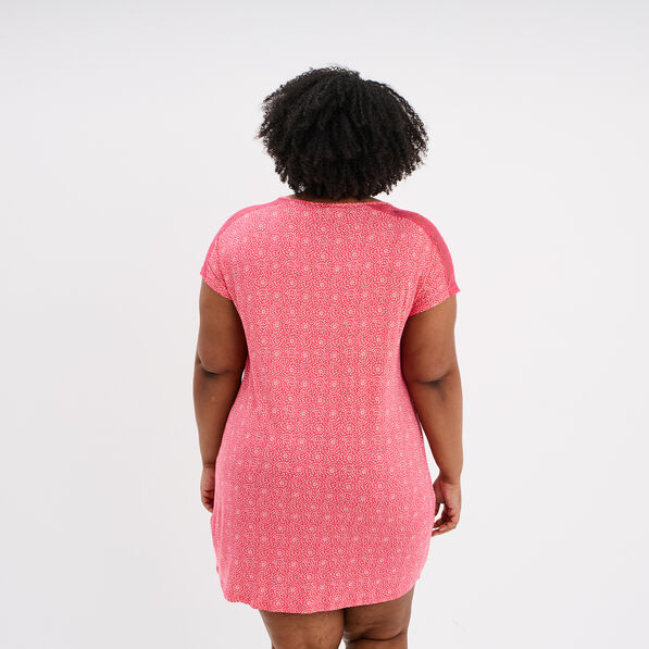 chemise de nuit manches courtes rouge femmegt Chemise de nuit manches courtes rouge femme grande taille