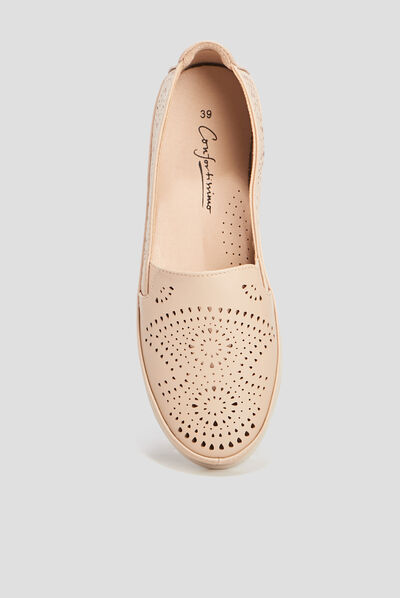 Mocassins perforées sable femme
