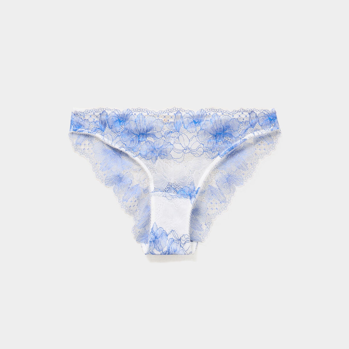 Shorty en dentelle bleu clair femme