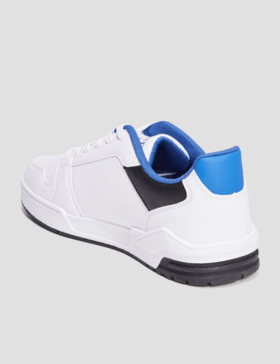 Tennis basses à lacets blanc homme