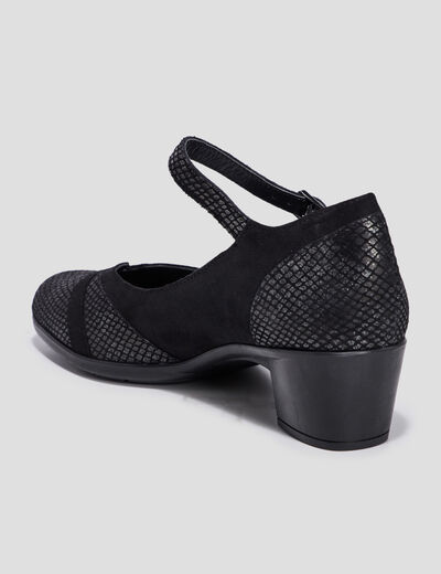Escarpins en cuir noir femme