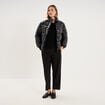 Pantalon barrel taille haute 7/8&egrave;me noir femme