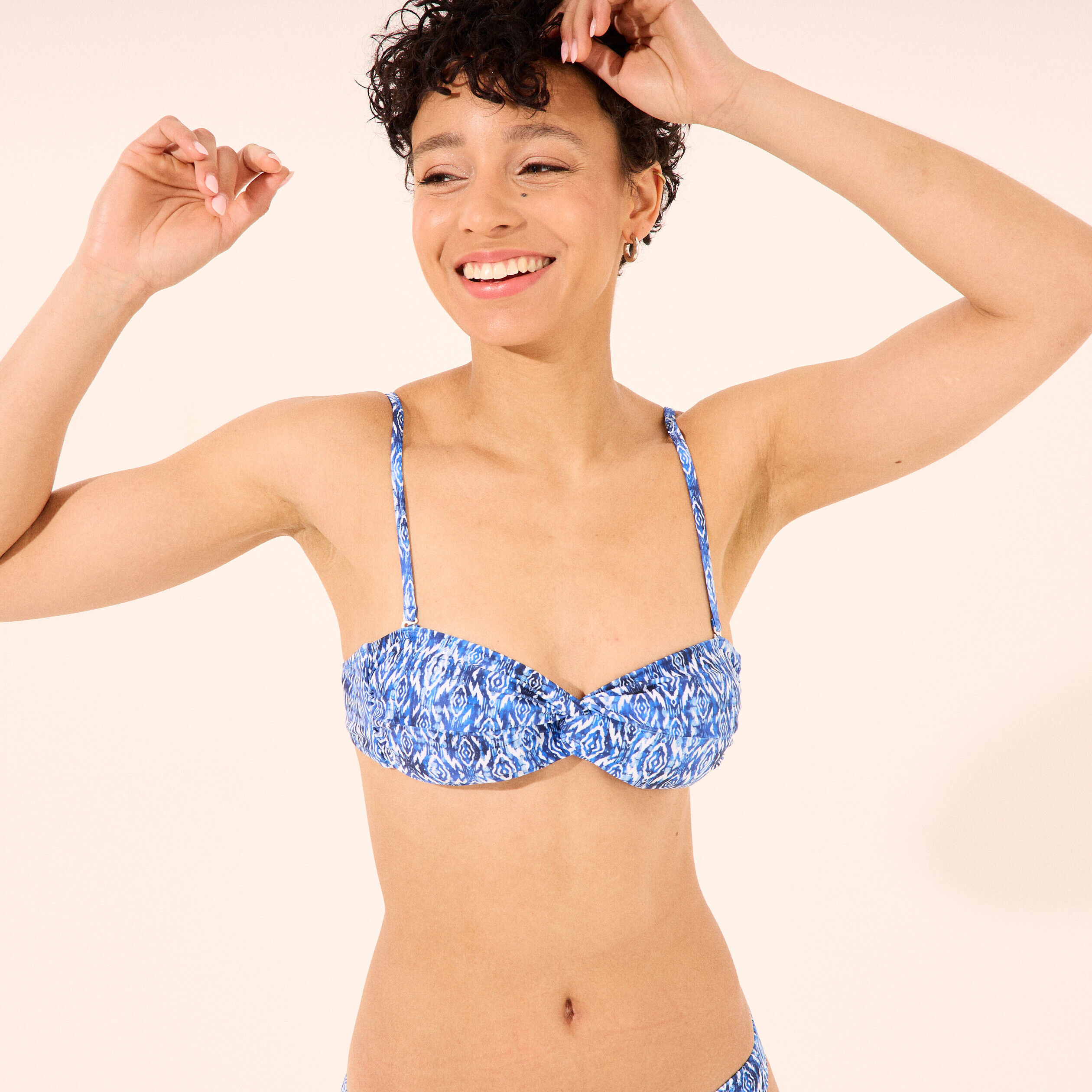 Haut de maillot de bain bandeau bleu femme WAMEA BEACH