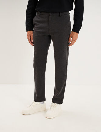 Pantalon chino slim gris fonc&eacute; homme