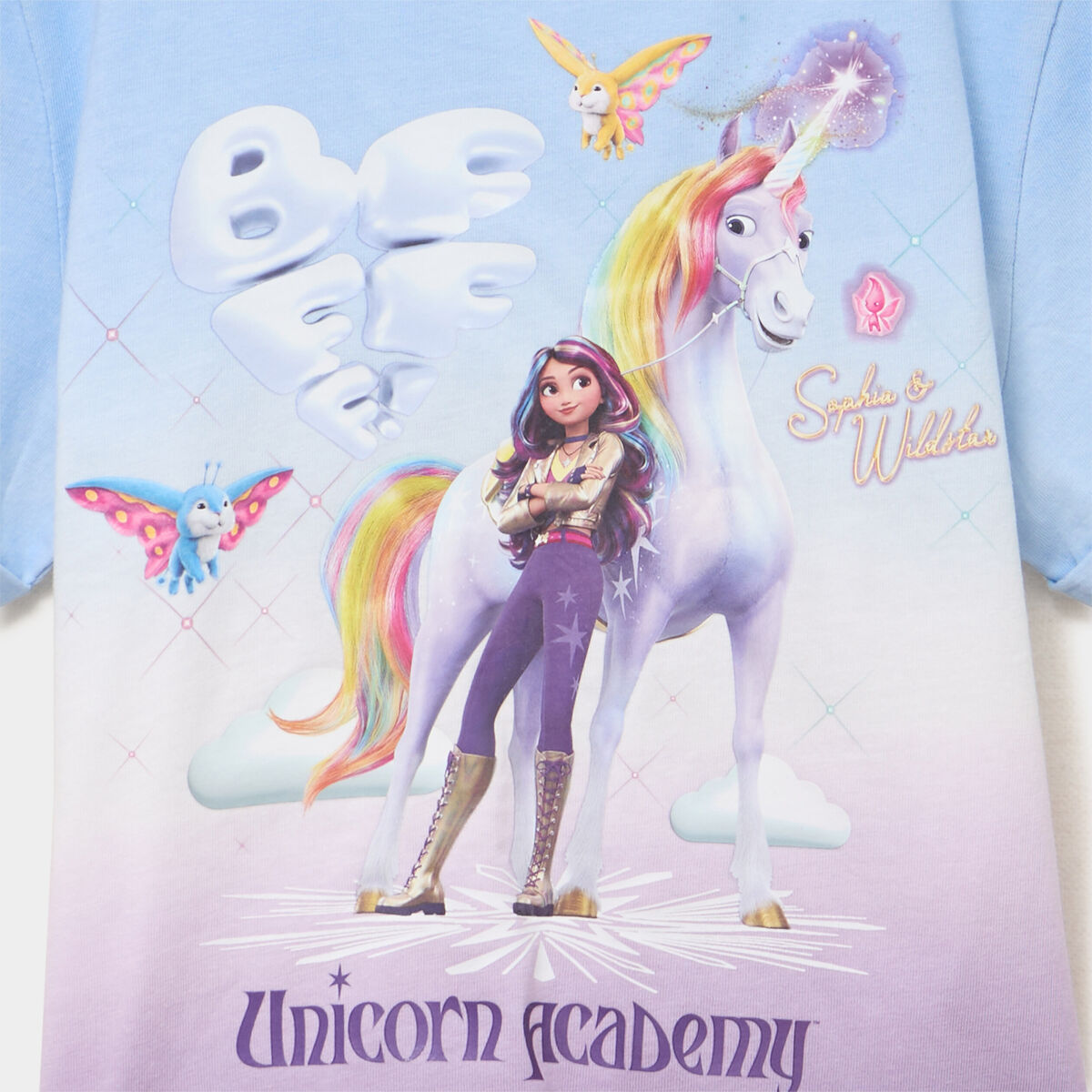 T-shirt coton L'&Eacute;cole des licornes multicolore fille