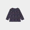 T-shirt manches longues col rond coton bleu marine b&eacute;b&eacute; fille