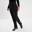 Jean droit &agrave; strass taille haute denim noir femme