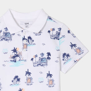 Polo manches courtes blanc garçon