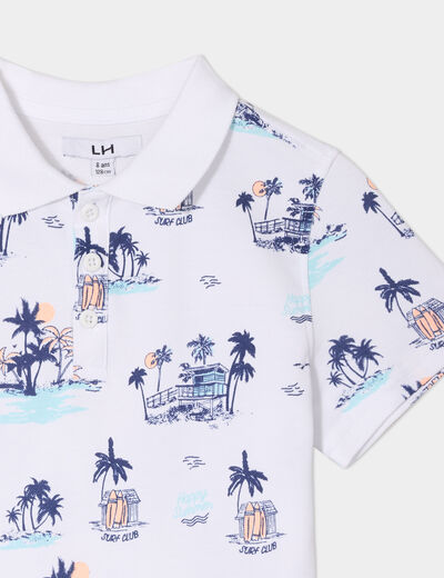 Polo manches courtes blanc garçon