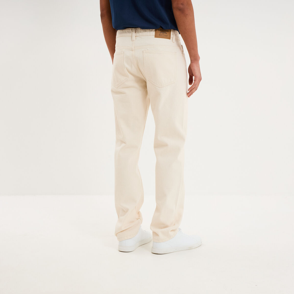 Jean regular 5 poches coton ecru homme