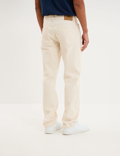 Jean regular 5 poches coton ecru homme