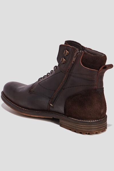 Bottines en cuir marron homme