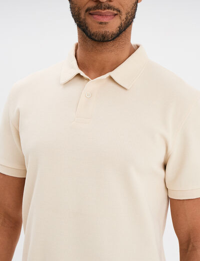 Polo manches courtes ecru homme