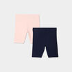 Lot 2 leggings corsaires bleu marine b&eacute;b&eacute; fille