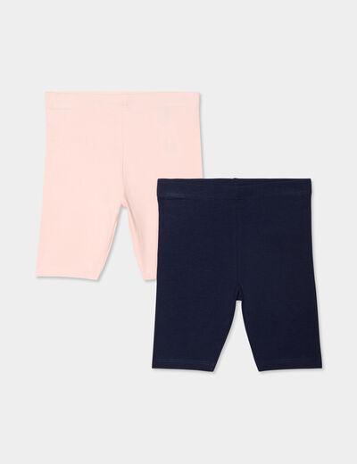 Lot 2 leggings corsaires bleu marine bébé fille