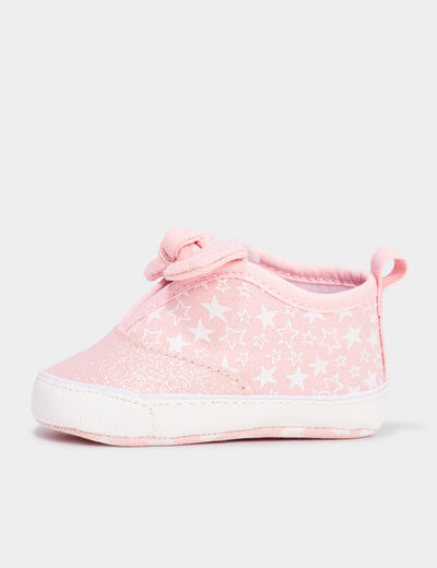 Chaussons bottons à paillettes Minnie rose bébé fille