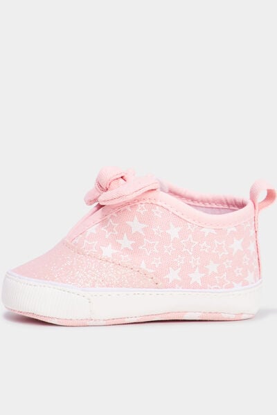 Chaussons bottons &agrave; paillettes Minnie rose b&eacute;b&eacute; fille