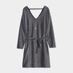 Robe bijou manches 3/4 chauves-souris gris argent femme grande taille