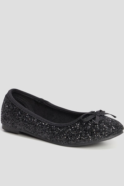 Ballerines &agrave; paillettes noir fille