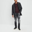 Pull manches longues Liberto prune homme