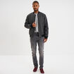 T-shirt droit en coton manches courtes gris homme